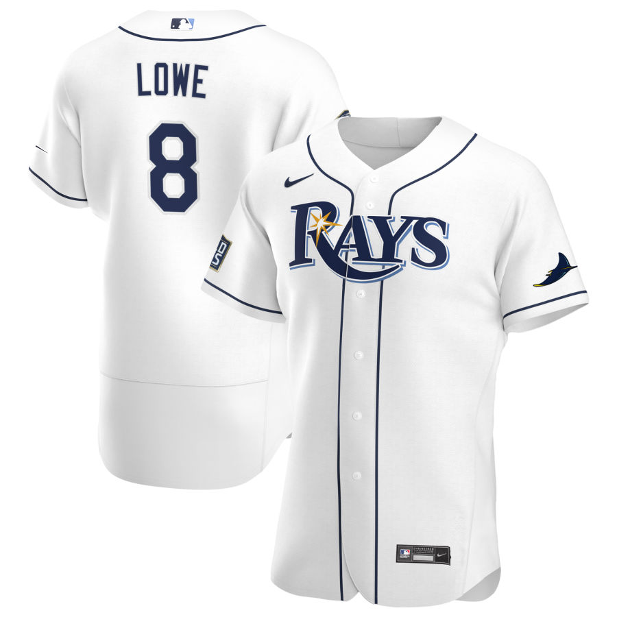 Tampa Bay Rays #8 Brandon Lowe Men Nike White Home 2020 World Series Bound Authentic Player MLB Jersey->tampa bay rays->MLB Jersey